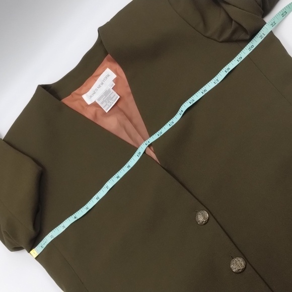 Jones New York Green Long Blazer Jacket Size 12 button front Jones New Y… - Picture 8 of 9